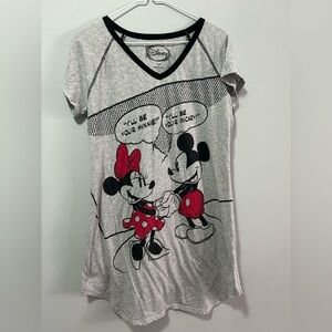 Disney Mickey and Minnie Mouse  Gray Sleep Shirt/ nightgown